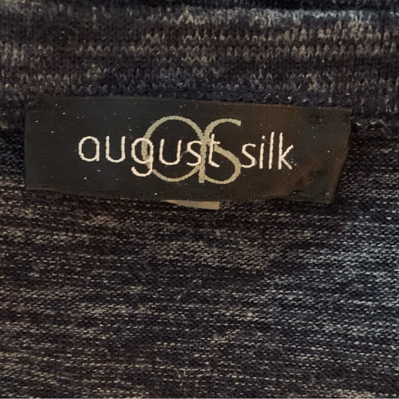 AUGUST SILK Knit 3/4 Sleeve Ruffle Knit Sweater, gray - Picture 3 of 3